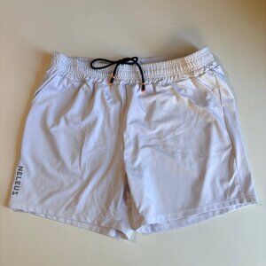 Neleus White Athletic Shorts 2XL Drawstring Gym Training Active